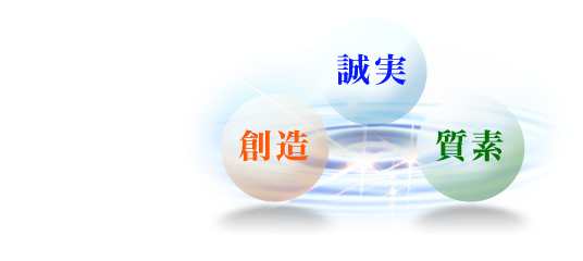 社是「誠実・創造・質素」